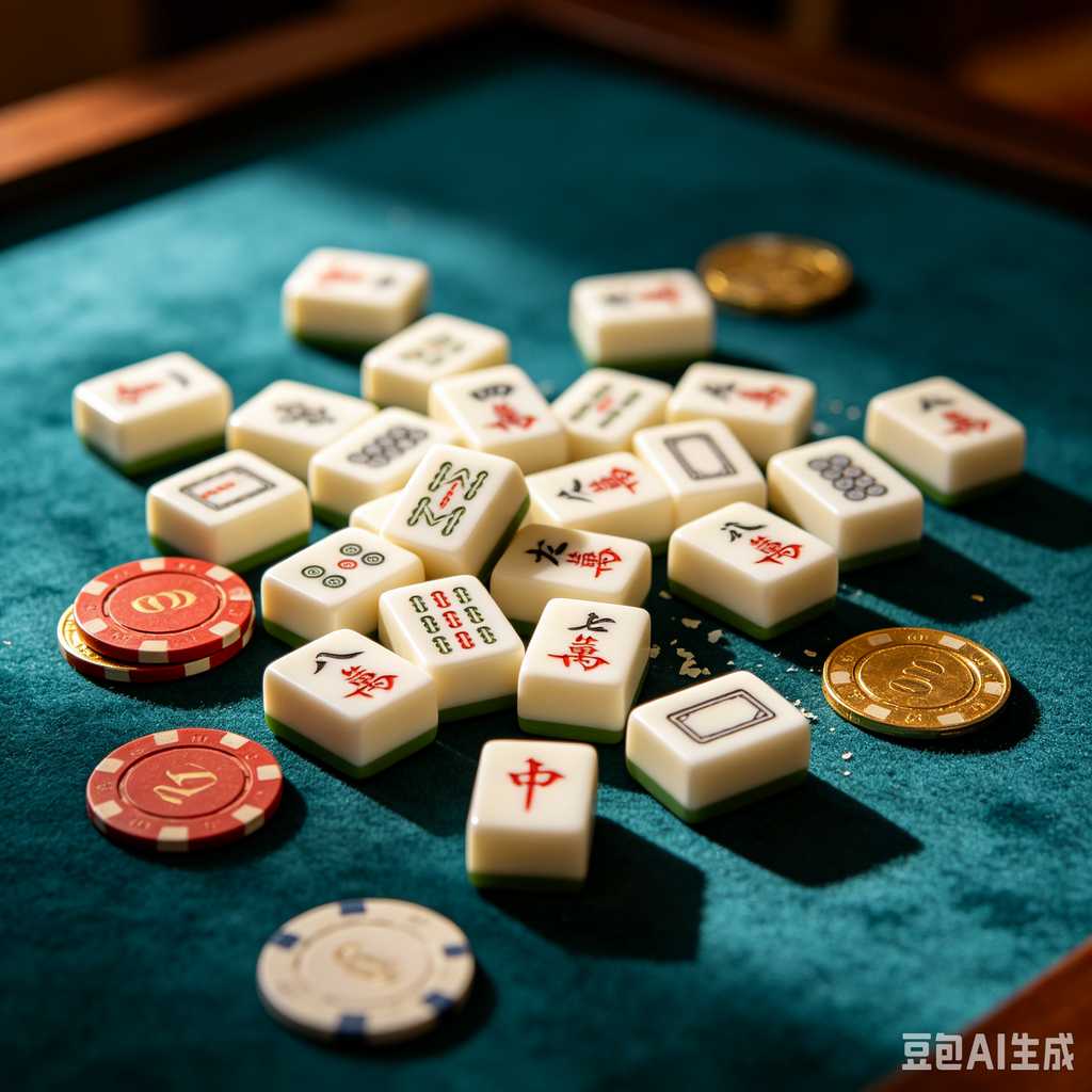 vintage text mahjong set